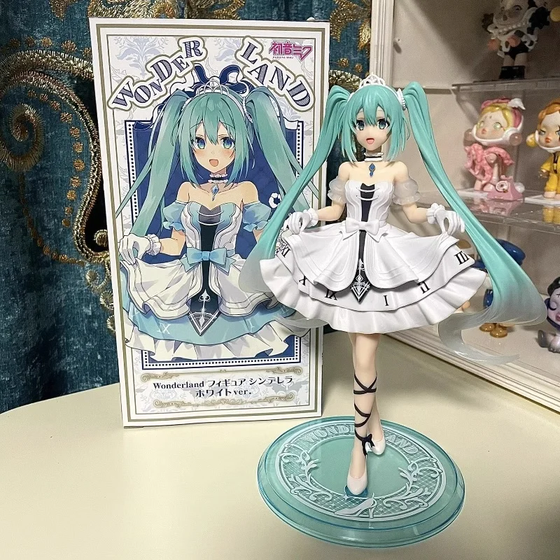 Genuine 18cm Hatsune Miku Fairyland Cinderella Figure Collective Model Toys Anime Figure Pvc Doll Toy Kids Collection Doll Gift