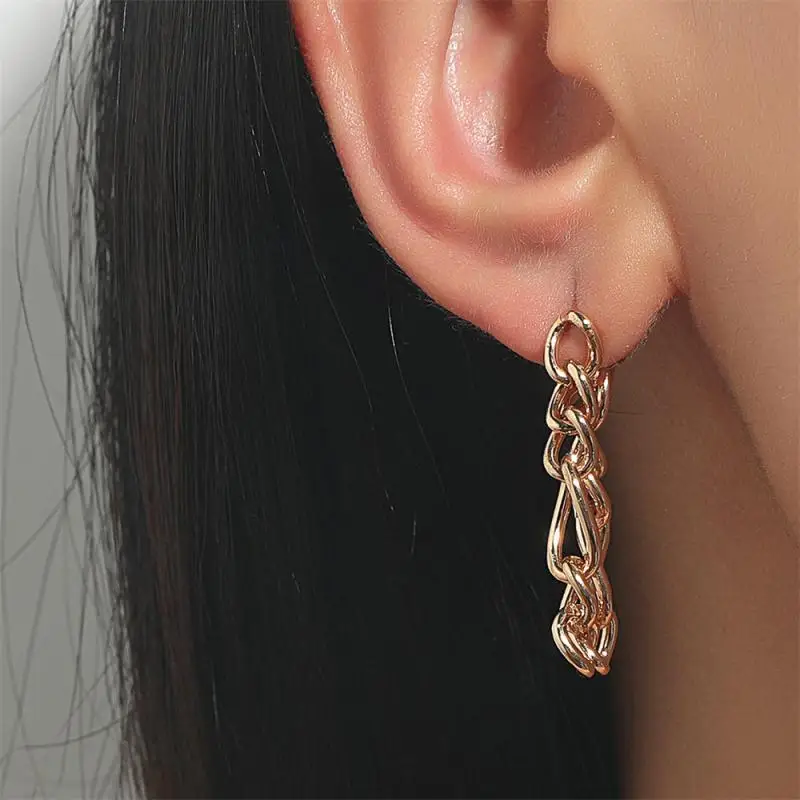 10/50/100PAIRS Punk Earrings Punk Style Versatile 1 Pair Must Have Metallic Feel Most Popular Irregular Design Earrings