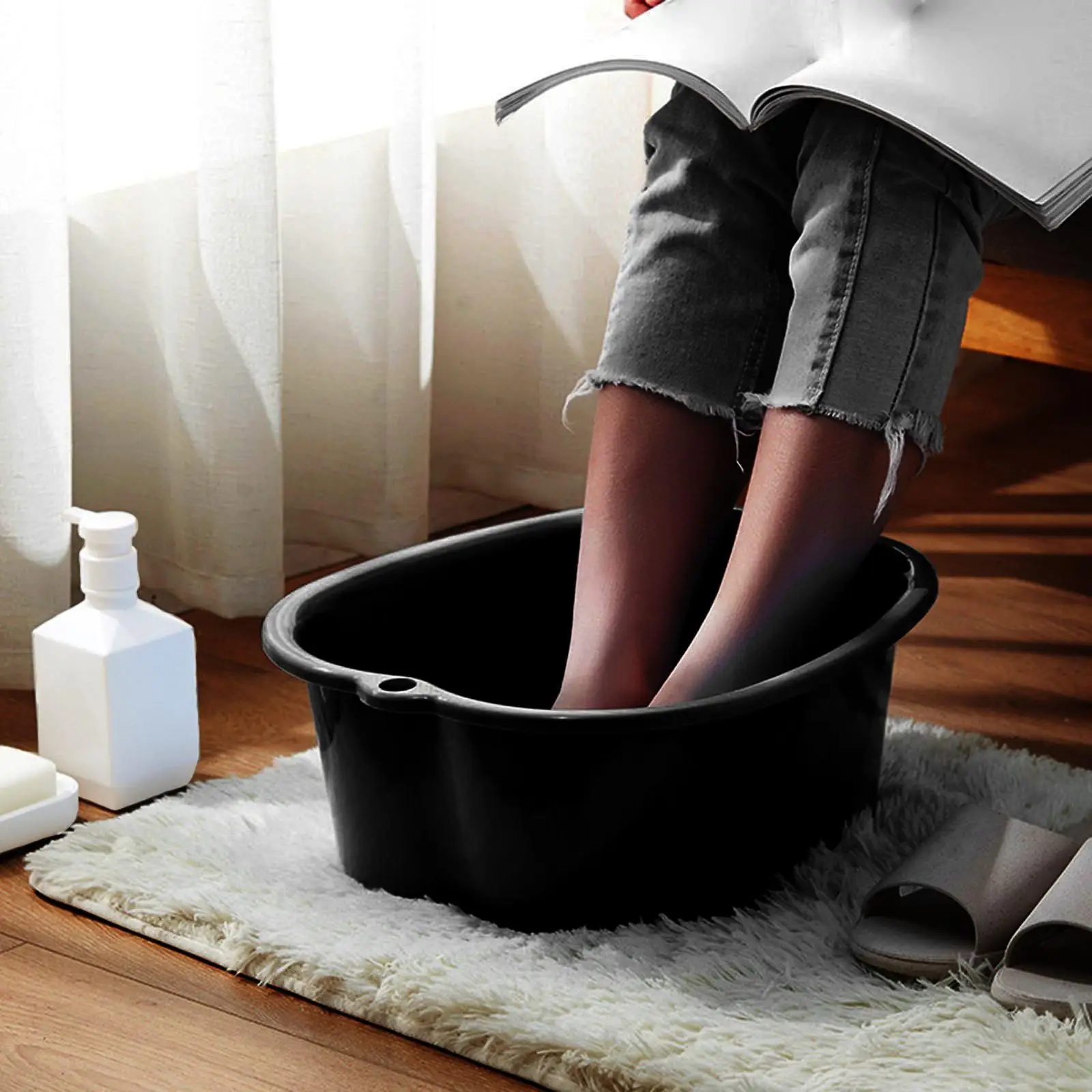 Plastic Foot Tub Bucket Lightweight Large Capacity Soaking Bath Basin for Home Foot Care Routine