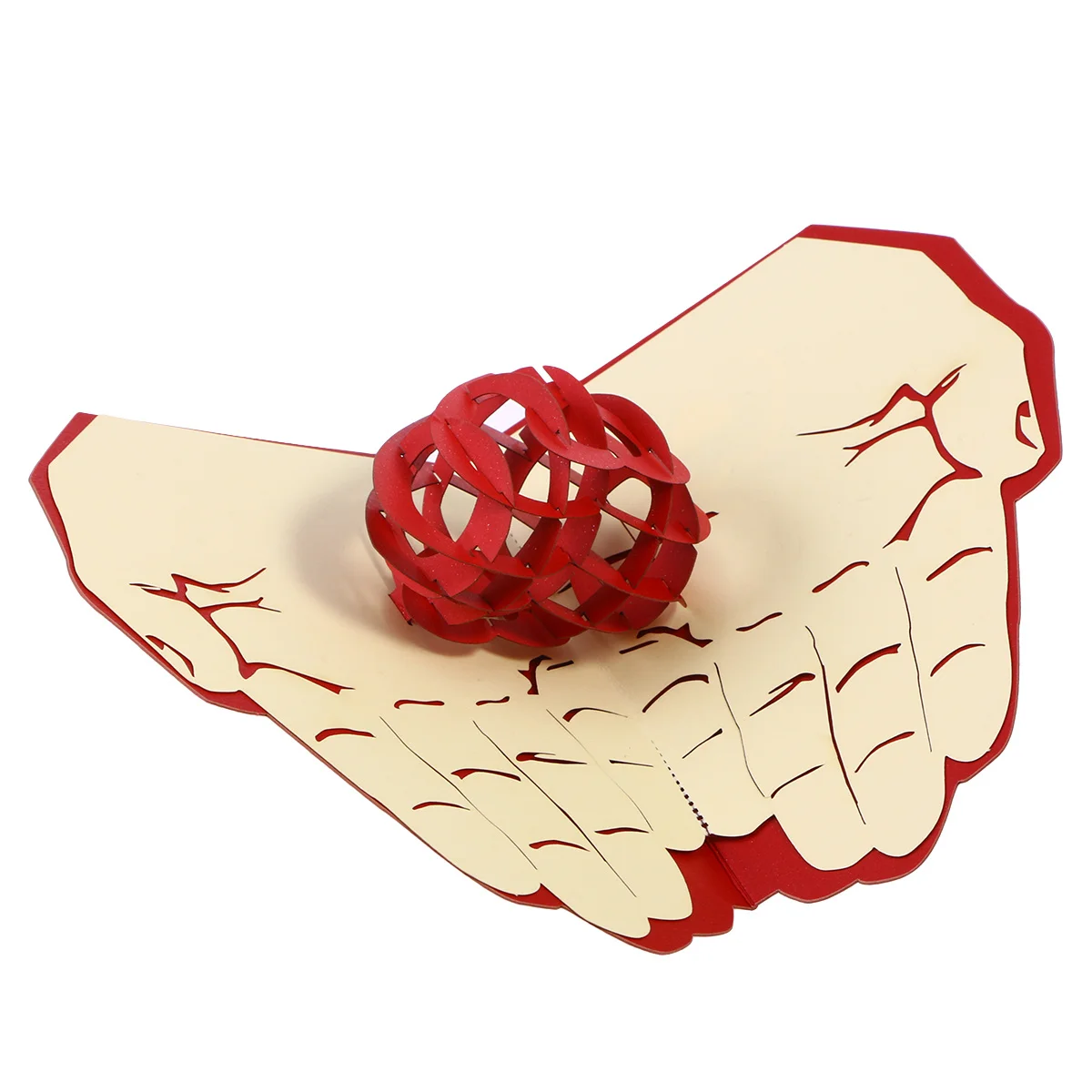 

3D поздравительная открытка красная ручная работа из бумаги Киригами на День матери поздравительная открытка с пожеланиями любви для открыток для мамы