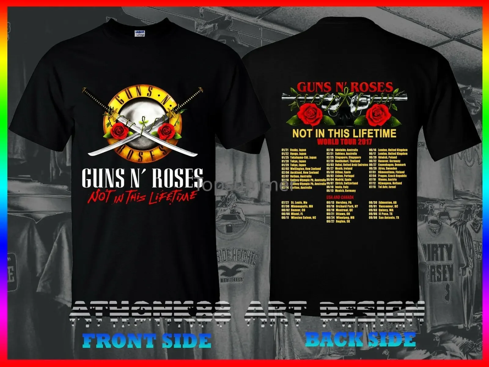 Guns N Roses Katana Not In This Lifetime Japan T-Shirt