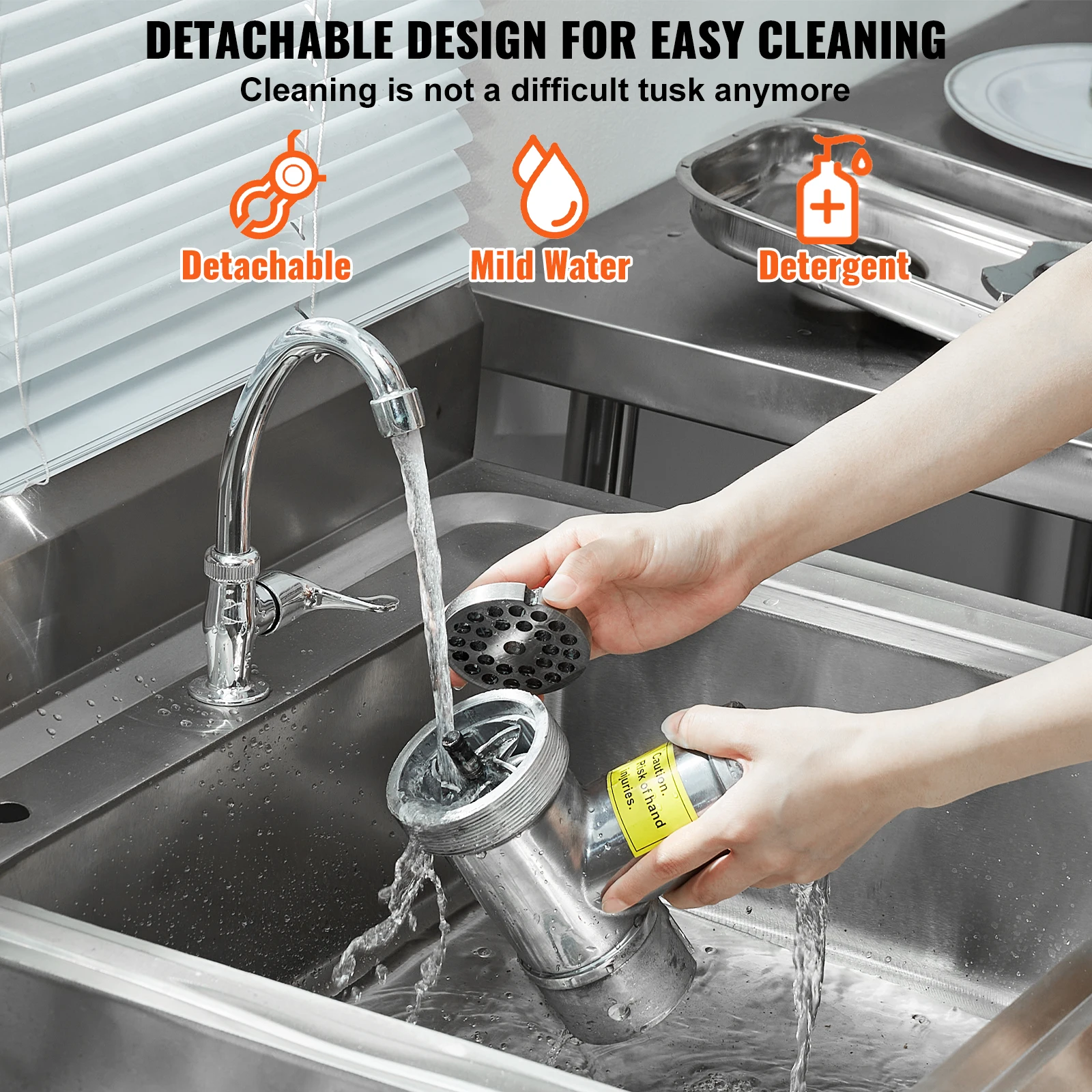 مفرمة اللحم Succebuy مفرمة اللحم الكهربائية طبق الطحن من الفولاذ المقاوم للصدأ التجارية لمتجر الجزار والمطعم والمطبخ