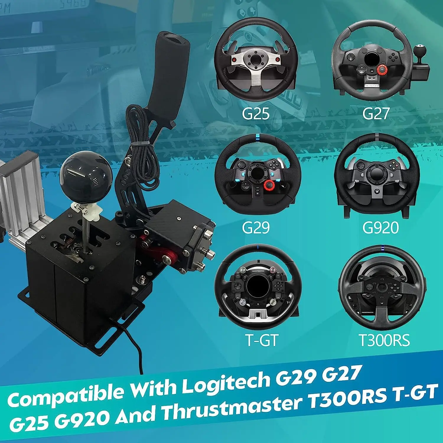 الكمبيوتر USB محاكي شيفتر فرملة اليد مع 7 + R H شيفتر كليب ل لوجيتك G29 G27 لعبة سباق GT THRUSTMASTER T300 T500