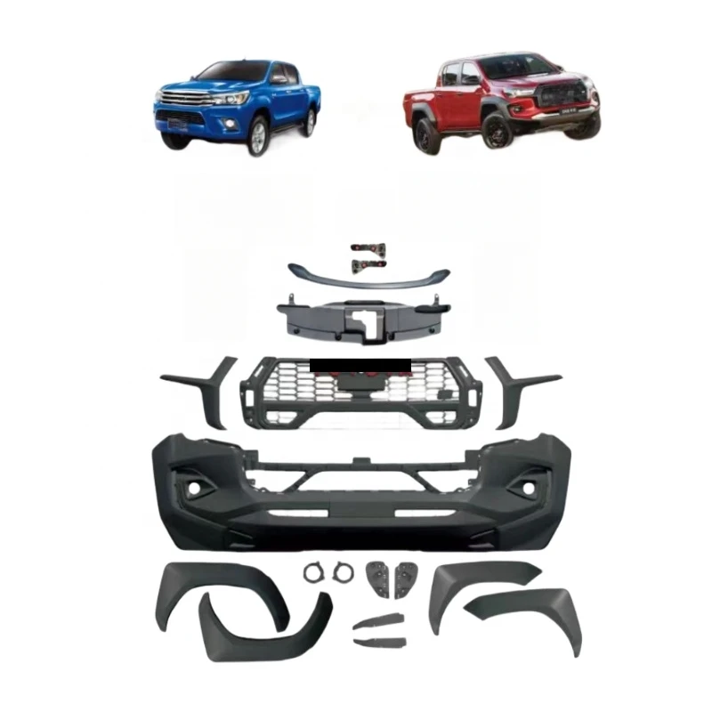 

YBJ Bodykit Pickup Hilux ROCCO 2015-2020 Facelift Body Kits Upgr to Hilux 2023 GR Sport Kit Grille Headlight
