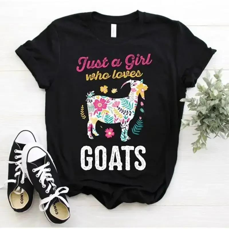 Just a Girl Who Loves Goats Cute T shirt Sea Goat s Birthday Present S