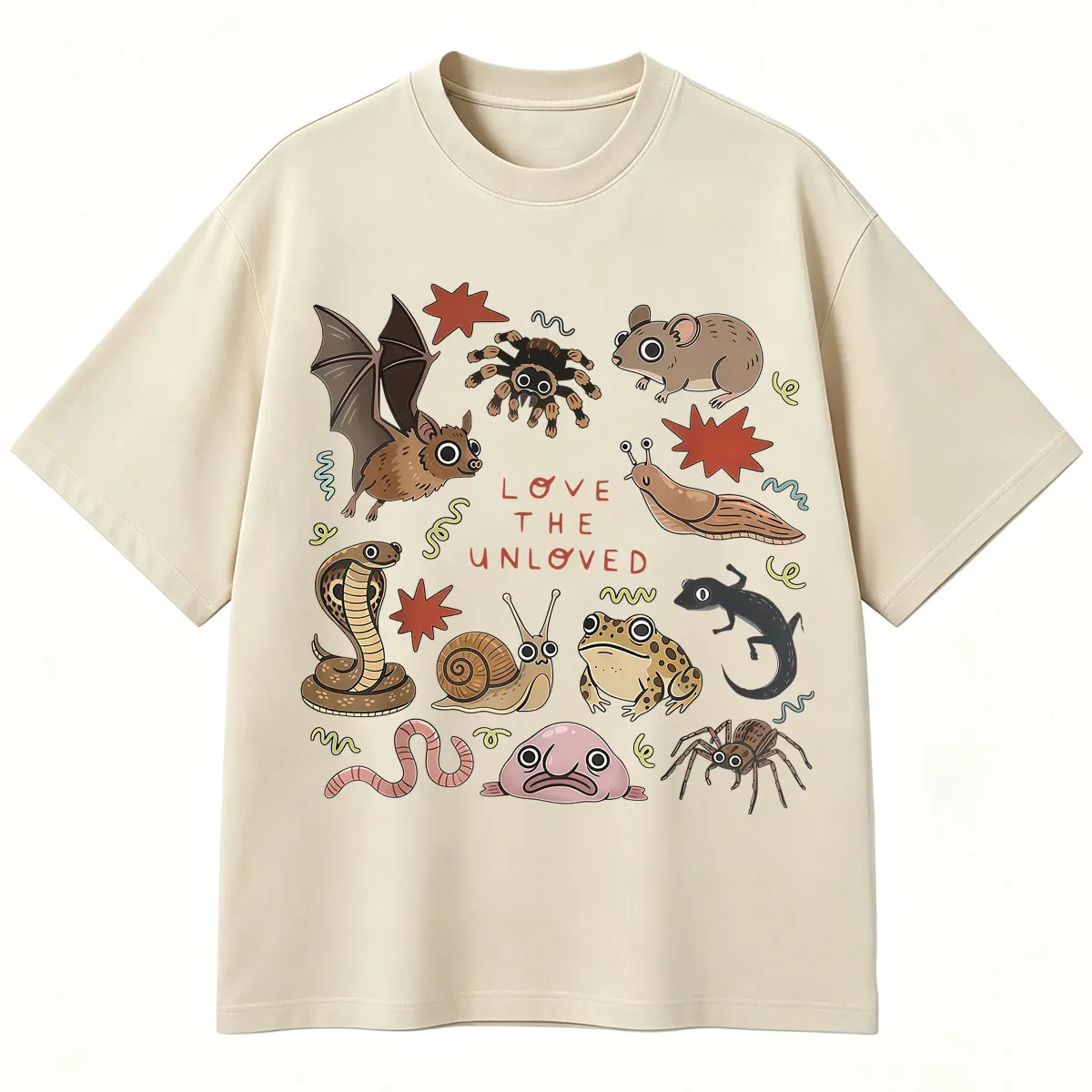 Love The Unloved Cute Weird Animal Print T-shirt Men Women Fashion Vintage Novelty Short Sleeve Oversized Cotton Casual T Shirts