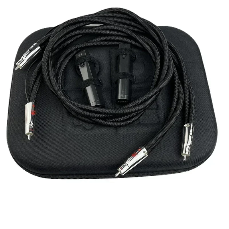 Pair Audiophile Dragon RCA Cable PSS Pure Silver HiFi Audio Interconnect Line with Noise-Dissipation System