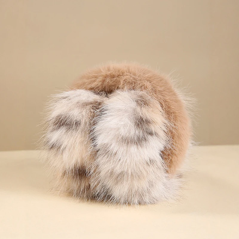 Зимние уличные теплые наушники с леопардовым принтом, женские складные плюшевые ветрозащитные наушники, теплые аксессуары для езды на велосипеде, школы, офиса