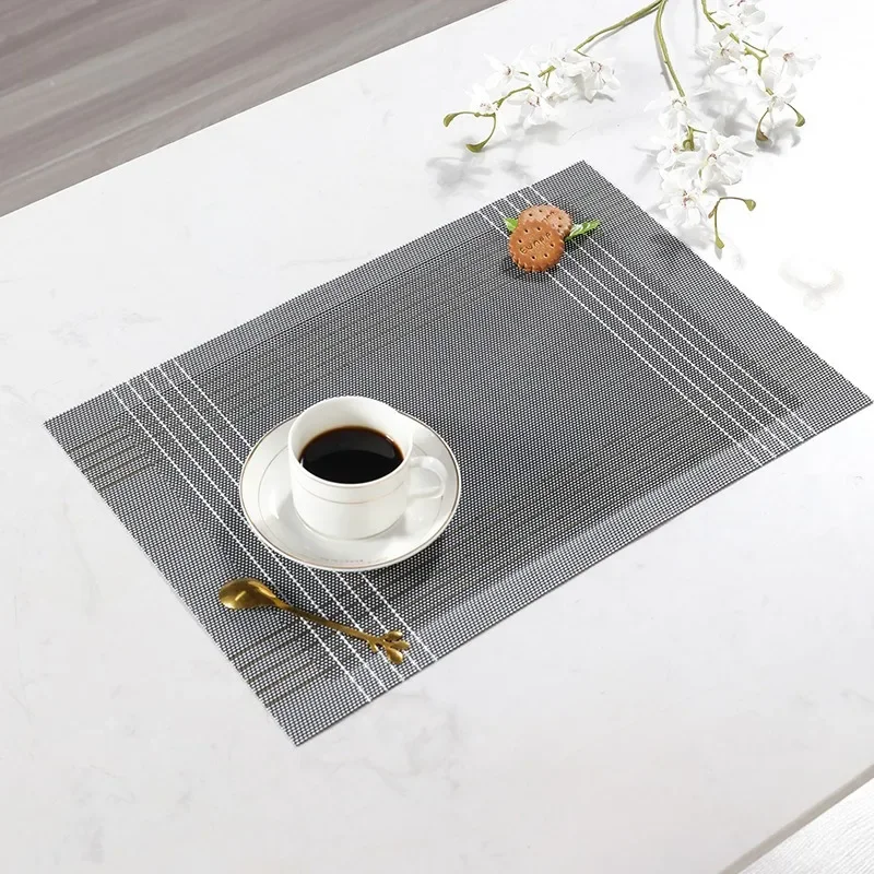 PVC Placemats Heat Insulation Waterproof Dining Table Mats Reusable Weave Pads for Camping Hotel Banquet Home Kitchen Decor