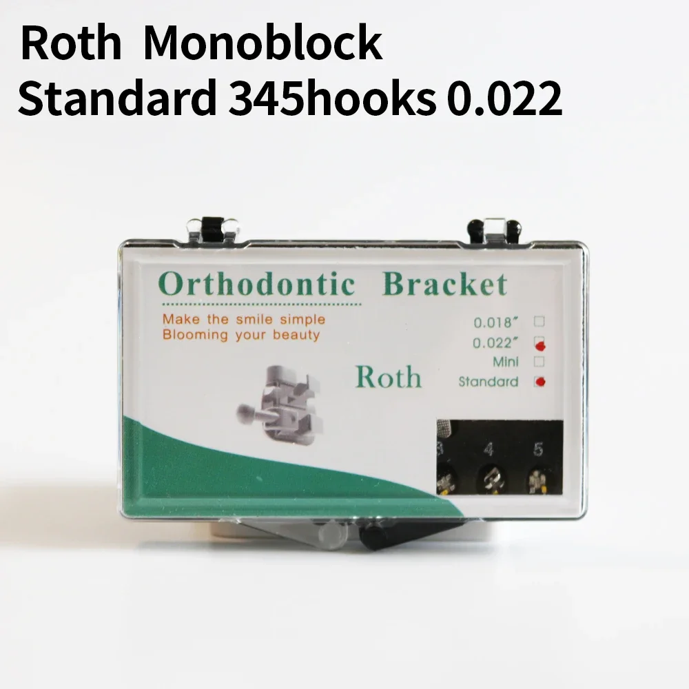 5Packs Orthodontic Bracket Dental Braces Roth 345Hooks Standard Mini Small Plastic Box