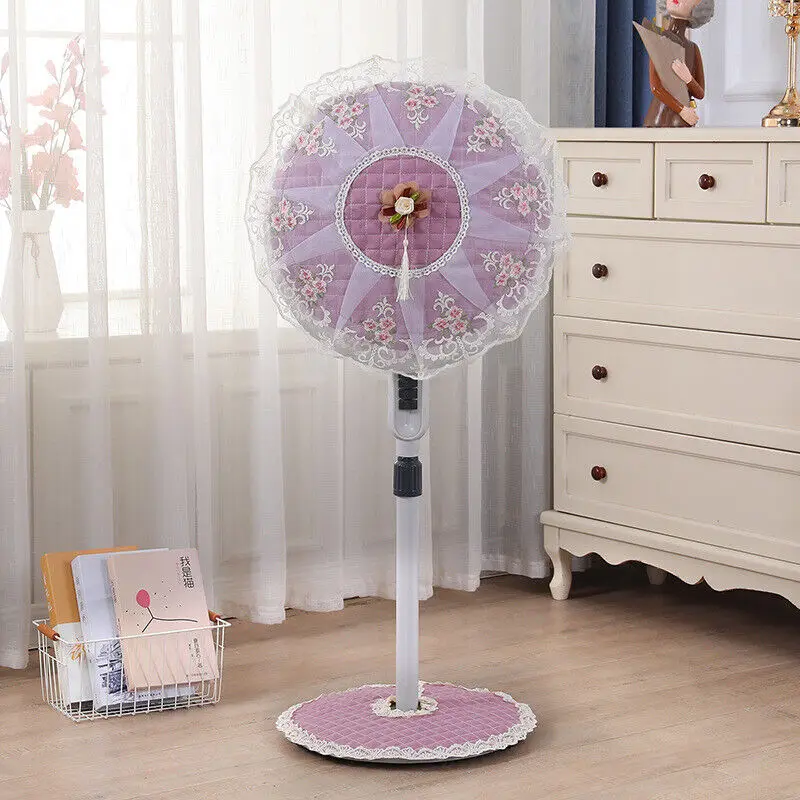 Lace Floral Floor Fan Covers, Electric Fan Dust Cover, Standing Fans Protection, All Inclusive Motor Style, New