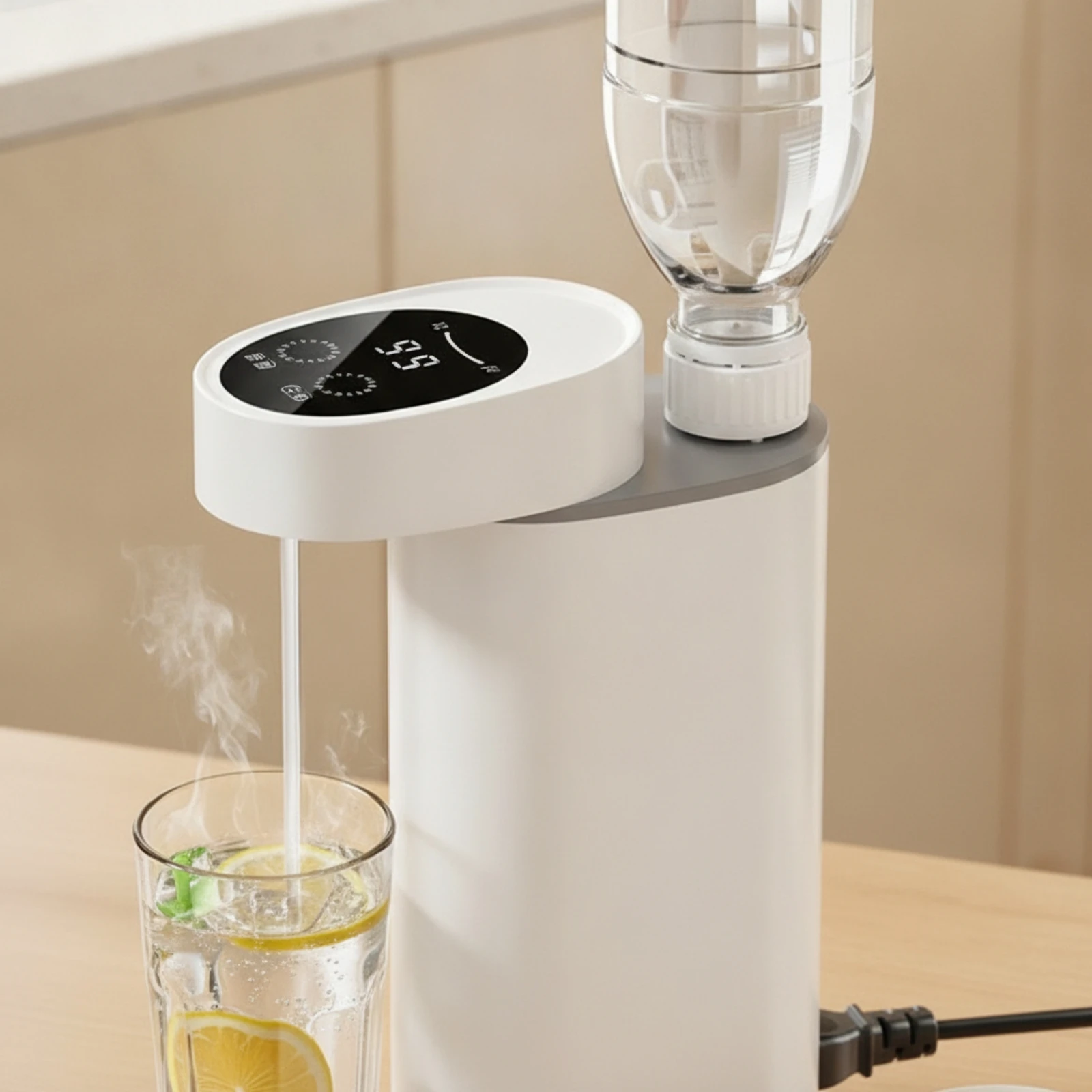 Instant Hot Water Dispenser Touch Control Tabletop Water Dispenser Appliance Rapid Heat Food-Grade for Office Workers, Home Desk view 6