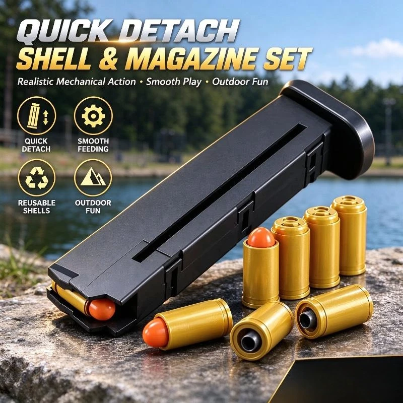 Outdoor Fun Quick Detach Shell & Magazine Set, Realistic Mechanical Action Toy Pistol Collectible Replacement Parts