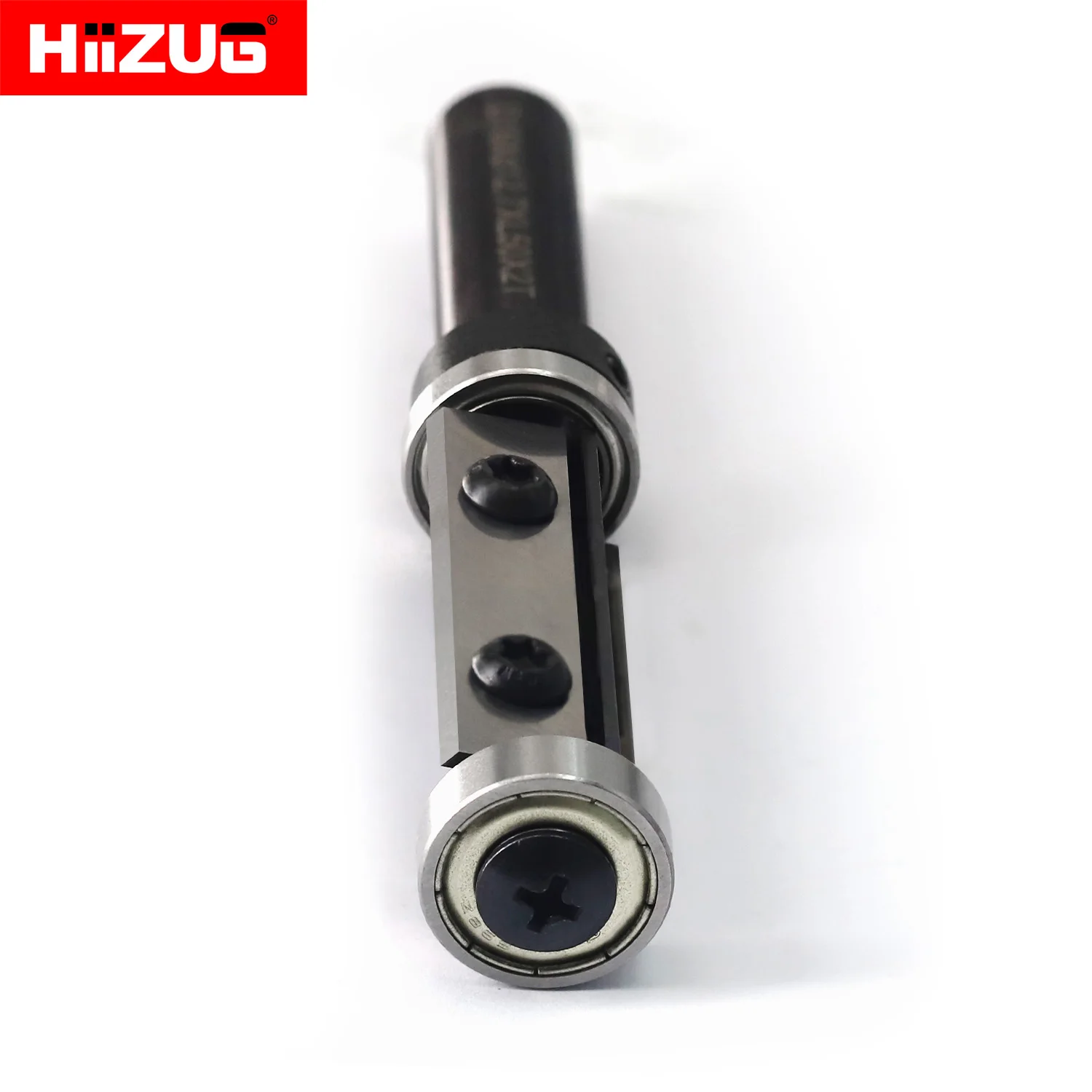 12mm Shank Spiral Flush Trim Pattern Template Router Bit 50mm Cutting Length Top Bottom Double Bearing Replaceable Insert Cutter