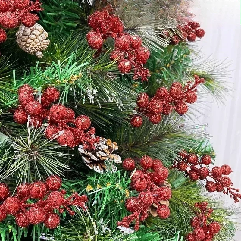 

1Pcs Christmas Decoration Artificial Red Berries Bouquet Christmas Tree Ornament DIY Wreath Xmas New Year 2026 Gifts Accessory