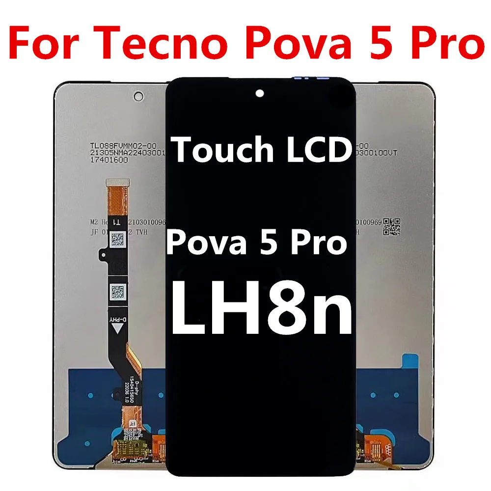 6.78\'\' inch IPS For Tecno Pova 5 Pro  LCD Display Touch Screen tecno LH8n display Digitizer Assembly Parts