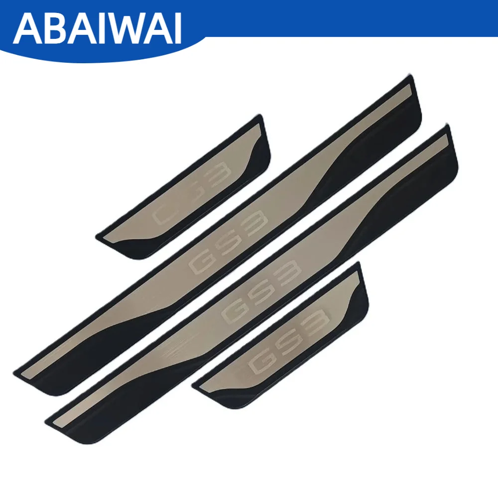4pcs/set For Gac Gs3 2019 2020 2021 22-2027 Car Scuff Plate Trim Threshold Kick Pad Protector LOGO Plastic Non-slip Parts Exteri