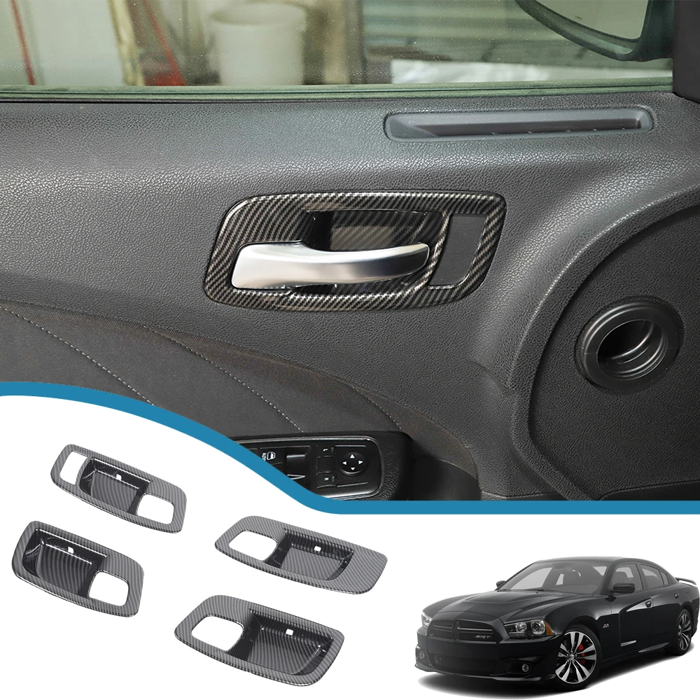 

Car Inner Door Handle Bowl Decoration Cover Stickers for Dodge Charger Chrysler 300C 2011-2023 Interior Mouldings Accessories