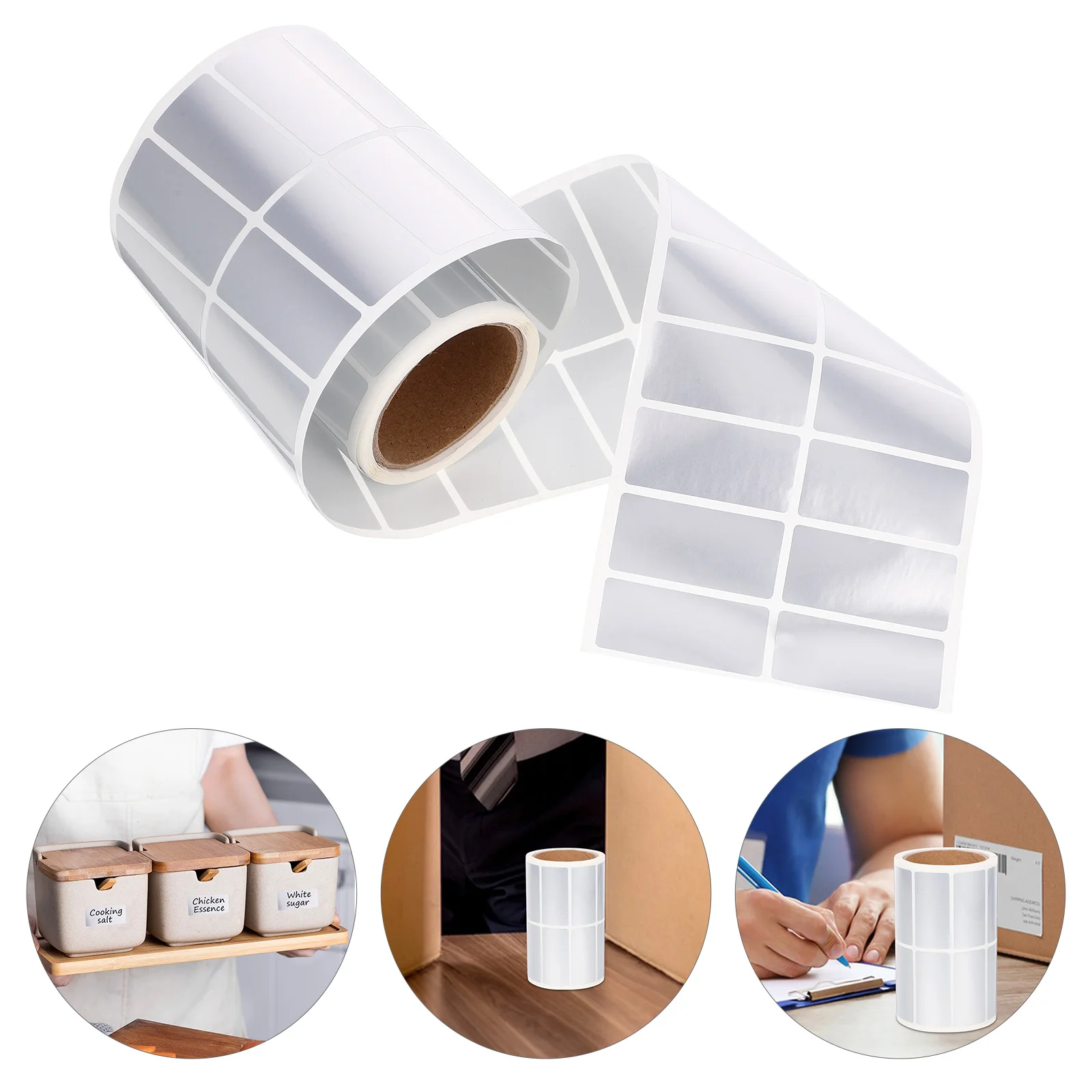 

1 Roll Matte Silver Printing Label Multipurpose Self Adhesive Address Stickers for Office Shipping Express Price Tags Printing