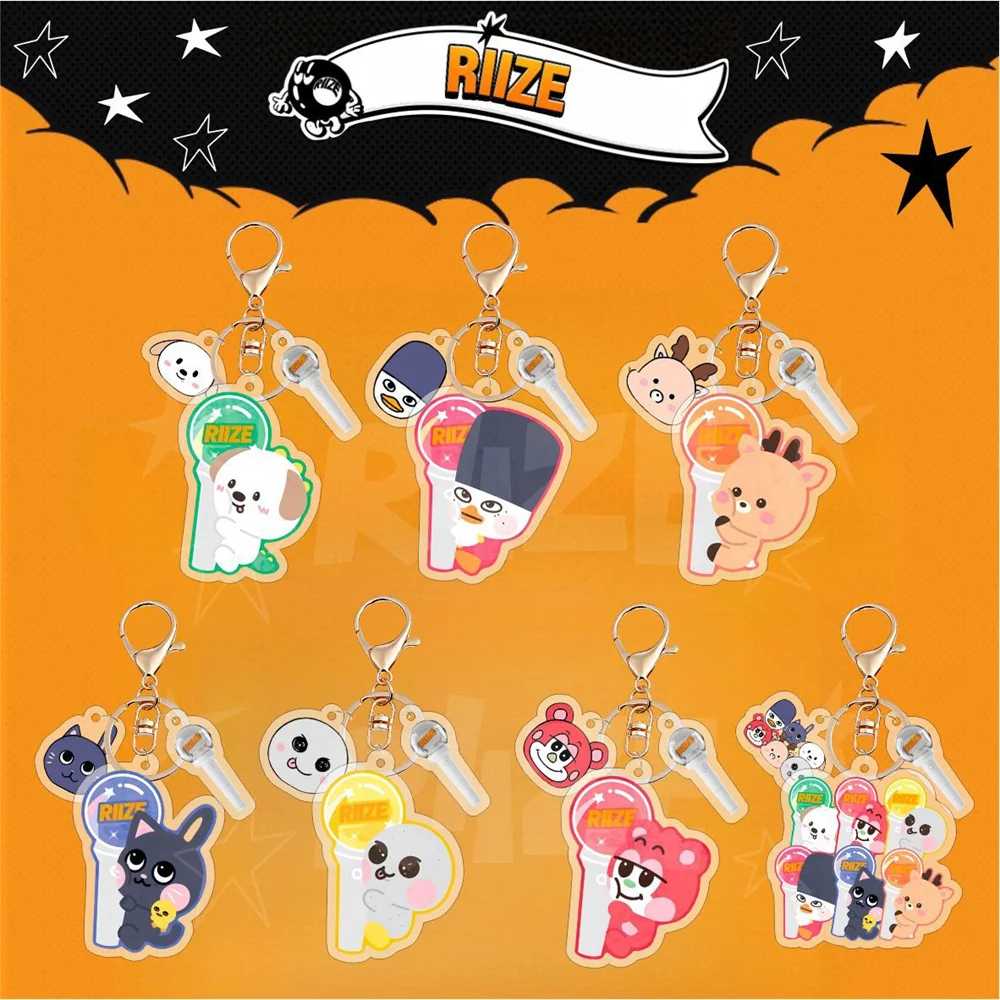 

Kpop 3Pcs/set RIIZE Cartoon Keychain Lovely Backpack Pandent Cute Keyring SHOTARO EUNSEOK SUNGCHAN WONBIN ANTON Fans Accessories