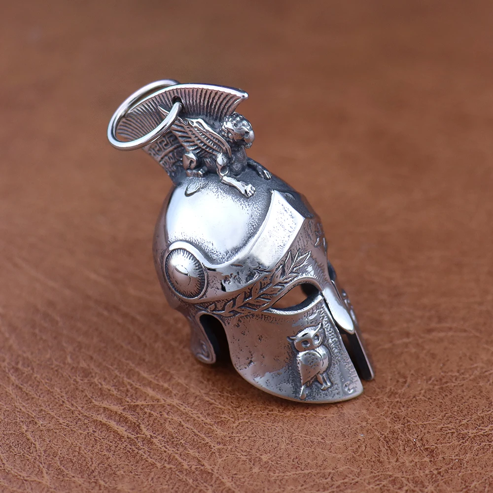 Vintage Viking Odin Bell Pendant Necklaces Stainless Steel Luck Motorcycle Biker Bell Hanger Spartan Roman Mask Helmet Jewelry