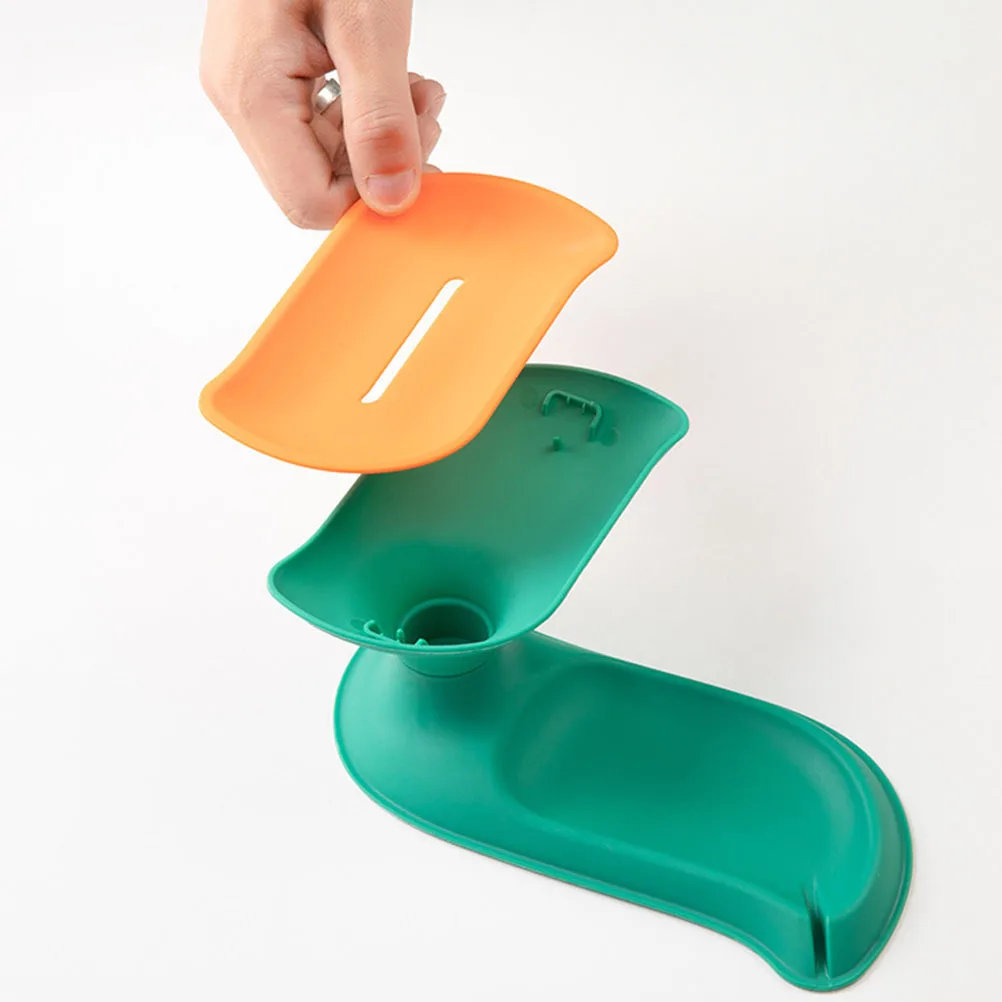 

2Pcs Double Layer Soap Holder Multifunctional Self Draining Soap Dish for Bathroom Kitchen Counter Space Saving