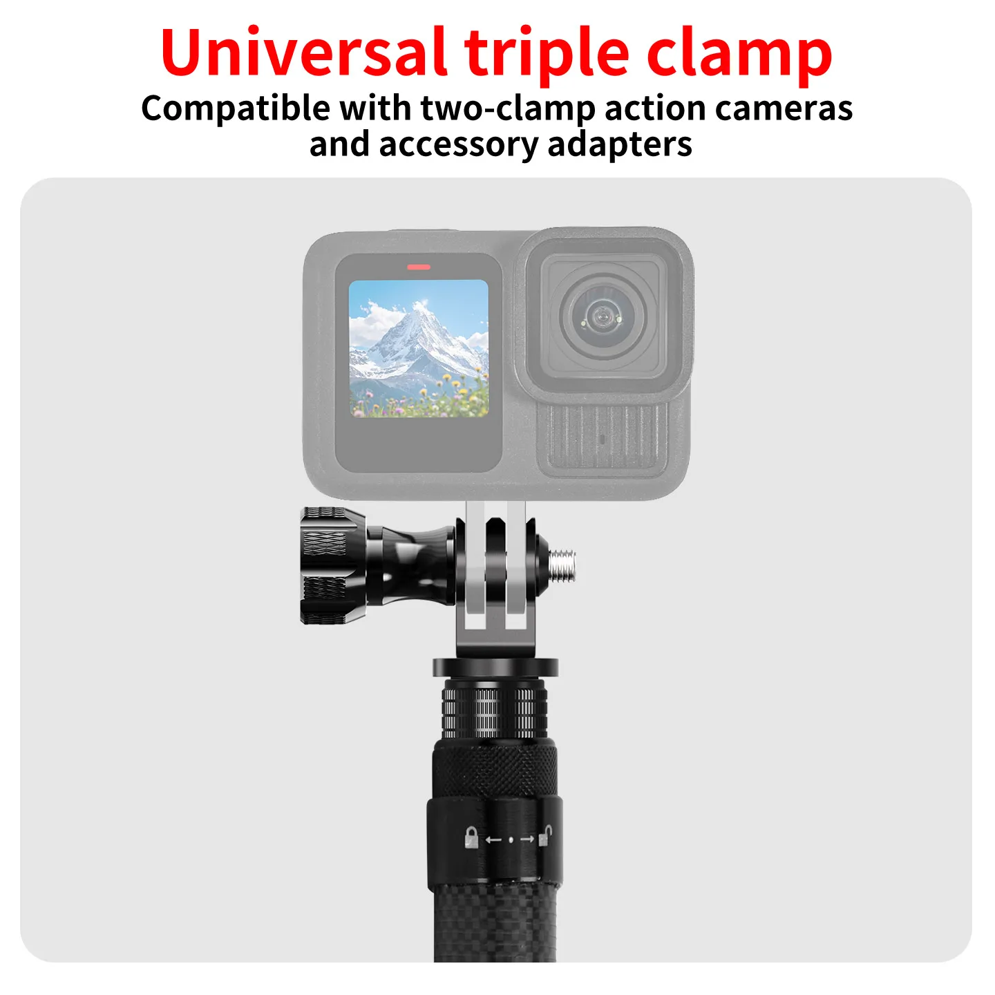 Ultraleichter 5-teiliger Teleskop-Selfie-Stick für Insta360 X6 X5 Smartphone, Unsichtbar 360 ° Stativ für Radfahren, Vlogging, Skifahren, Filmen – Detail 6