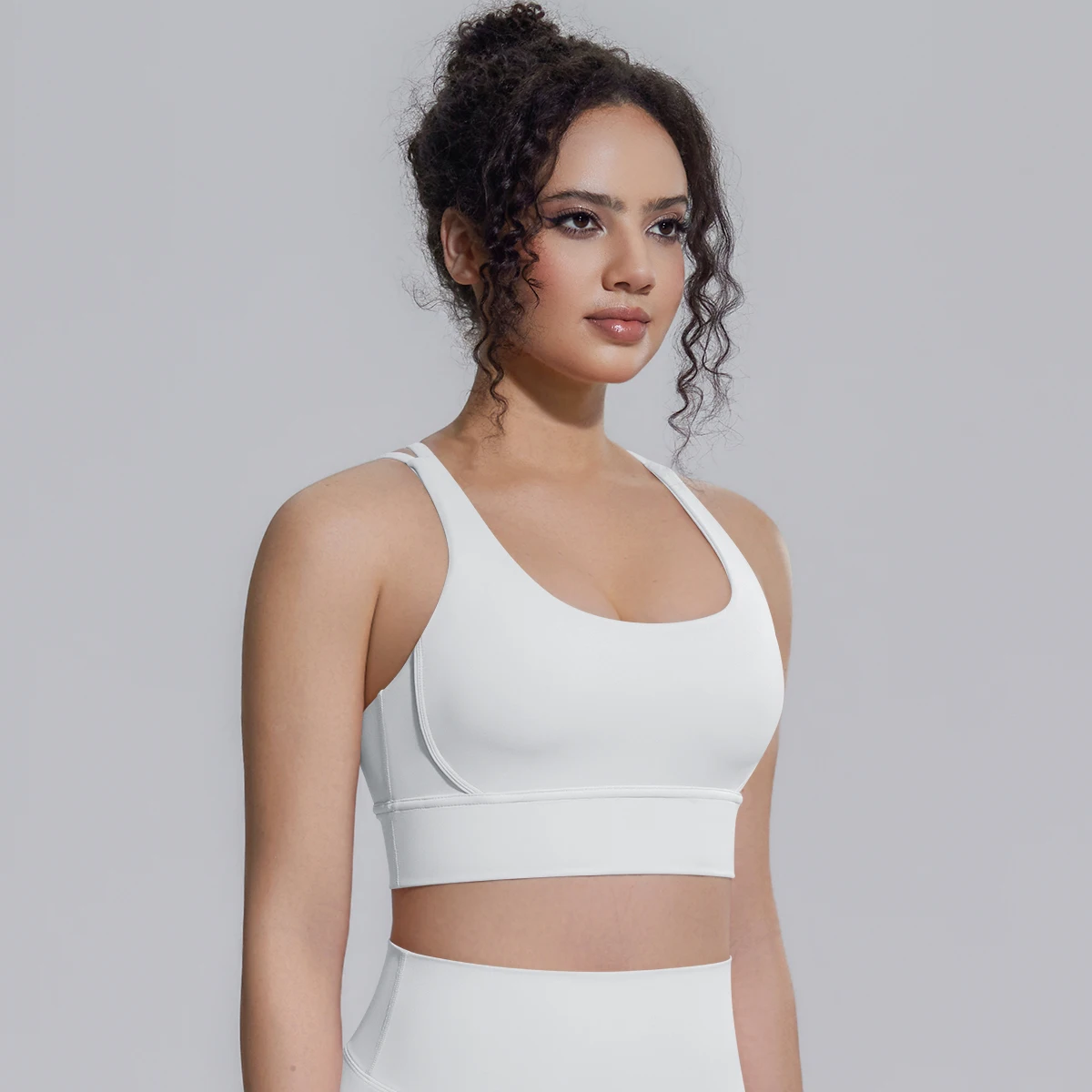Damen Einfarbiger Schöner Rückenfreier Yoga-BH Yoga-Unterwäsche mit Brustpolster Sommer Fitness Sport Stoßfester Workout-Top Sexy BH – Detail 8