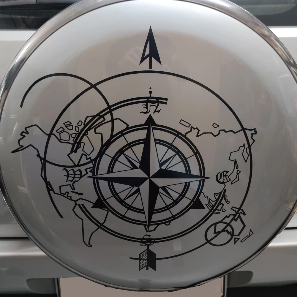 Car Compass World Map Wall Sticker For Caravan Camper Van Motorhome Vanlife RV Camping Trailer Decal Auto Tuning Accessories