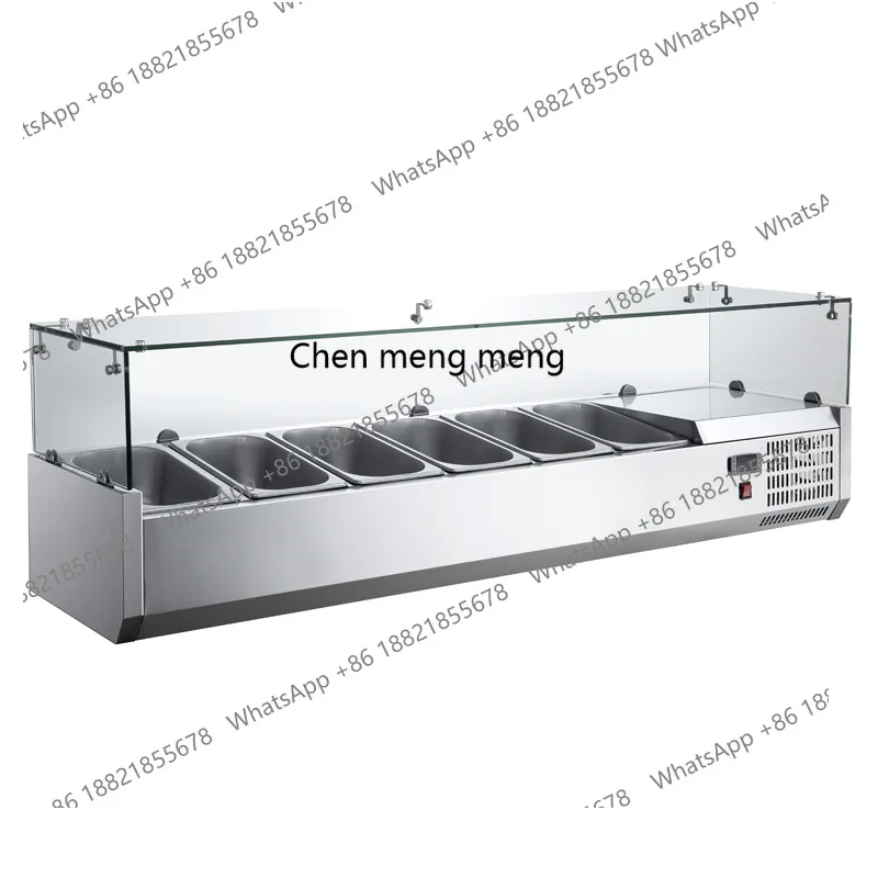 

Commercial Fresh-keeping Desktop Refrigerated Display Cabinet Salad Cabinet Desktop Pizza Console, Freezer