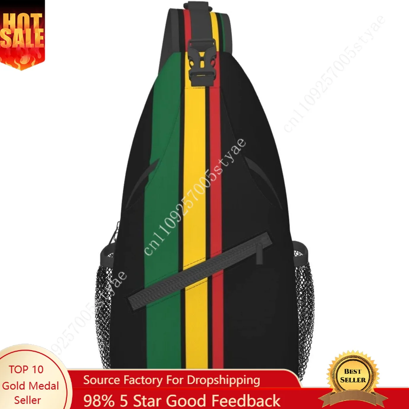 Jamaican Flag Sling Backpack Men Women Chest Bags Multipurpose Crossbody Sling Bag Vintage Travel Hiking Crossbody Shoulder Bags