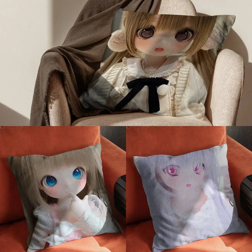 

Big eyed doll Dolls Pillow Case For Car Pillows 60x60 Cushions Luxury Double Sided Cover Home And Decoration Sofa 30x30