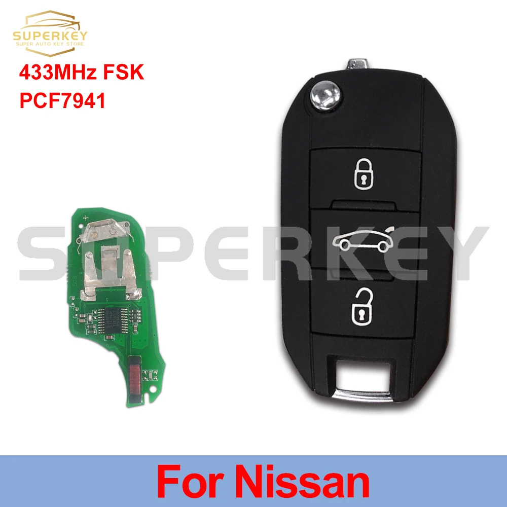 

SUPERKEY 3 Buttons HU83 Remote Key 433MHz PCF7941 ID46 for Peugeot 2008 201 208 2008 408 508 4008 5008 HELLA 5FA010 353-20