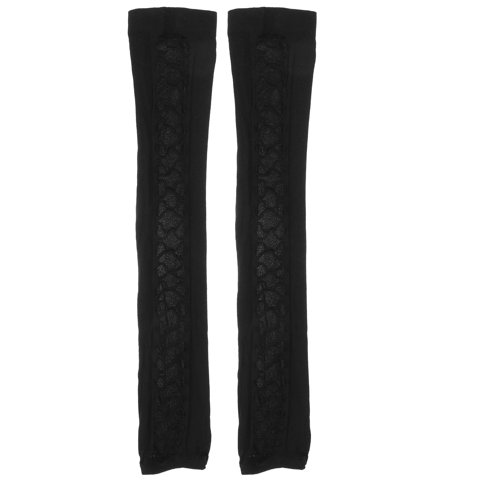 1 زوج أصابع قفازات النساء الكوع طول جوفاء شبكة قفازات طويلة زي القوطي أكمام أذرع تبريد Steampunk تأثيري ليلة حفلة #3