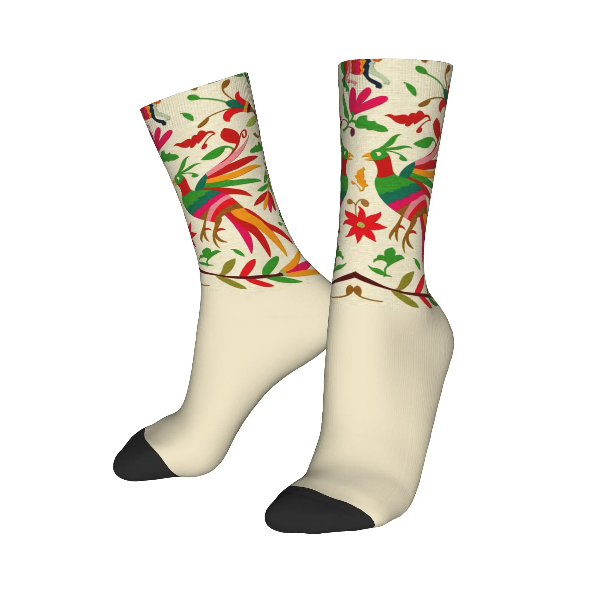 

Otomi Birds Мексиканские цветы вышивка мужские носки для экипажа унисекс новинка народная цветочная текстура весна лето осень платье носки