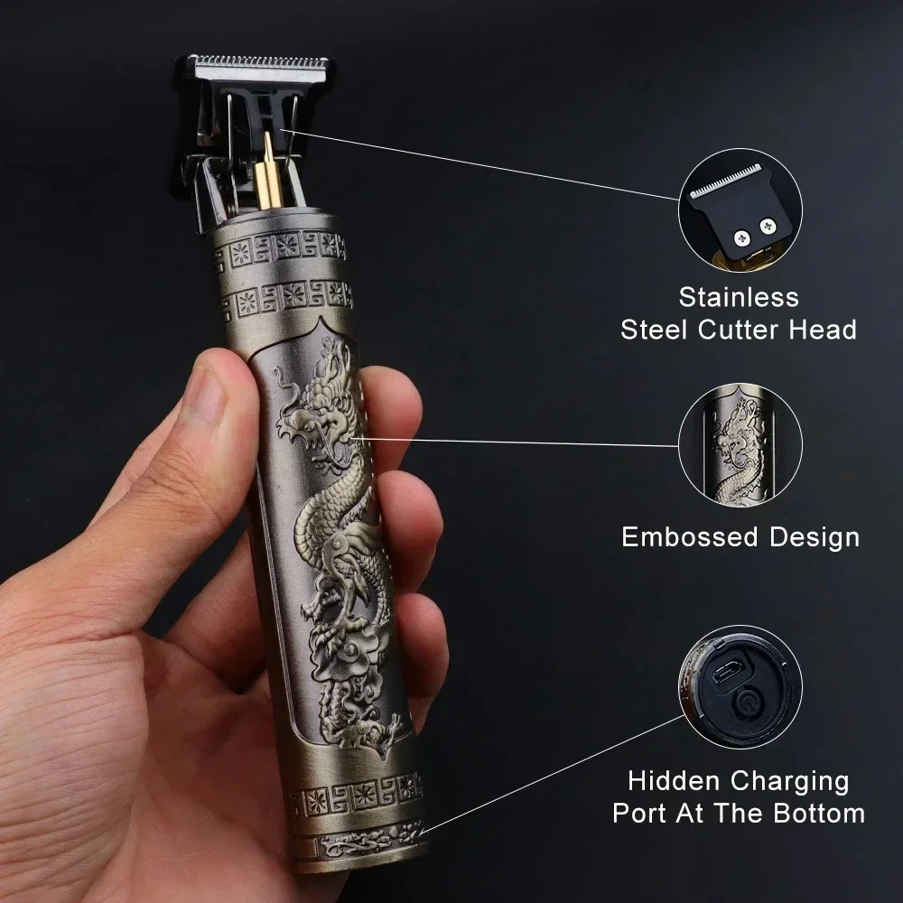 Vintage T9 Electric Hair Clipper Rechargeable Hair Cutting Machine Professional Hair Trimmer for Men Barber Beard Trimmer