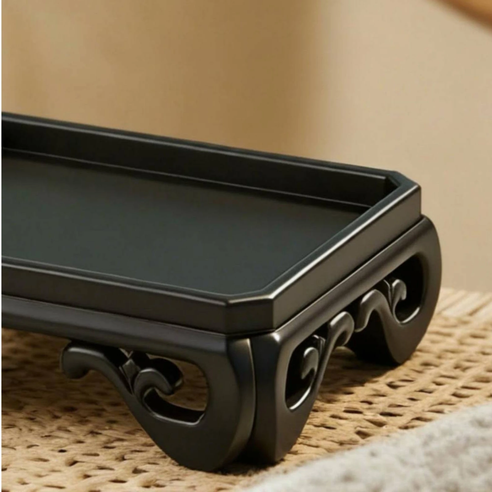 Display Riser Chinese-Style Vase Stand Ornament Riser Openwork Aquatic Habitat Aquarium Stand Raised Tray Top