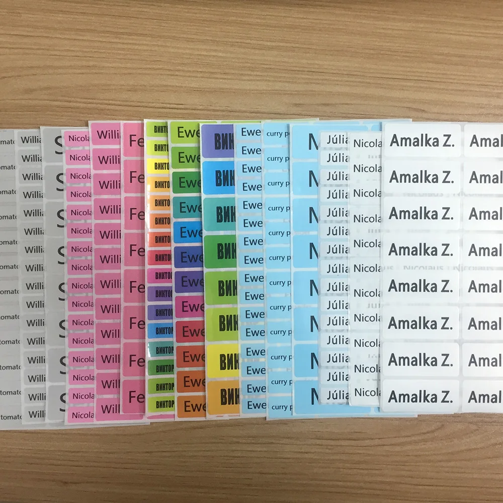 S/M/L Size Name Stickers Personalized Labels Waterproof Customize Stationery Water Bottle Lunch Box Pencil Tag Decal Sticker