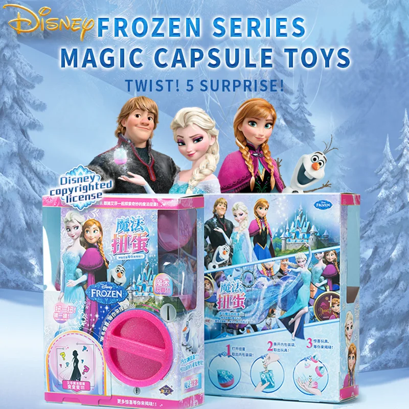 

Disney FROZEN Elsa Cartoon Gashapon Machine Egg Twisting Machine 5pcs Surprise Blind Box Funny Toys for Child Birthday Gift