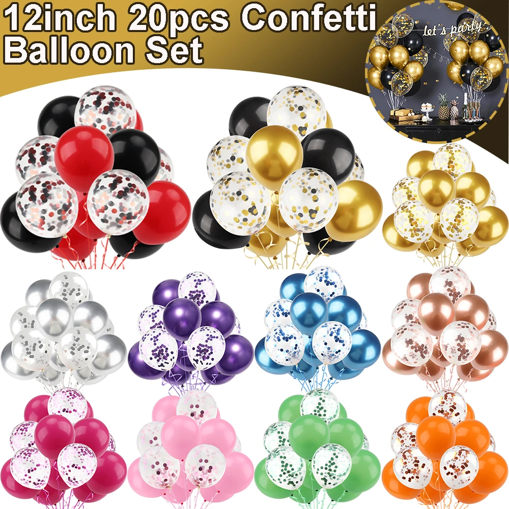 

20pcs 12inch Mixed Gold Balloon Set Birthday Wedding Graduation Decoration Metallic Confetti Ballon for Party Baby Shower Globos