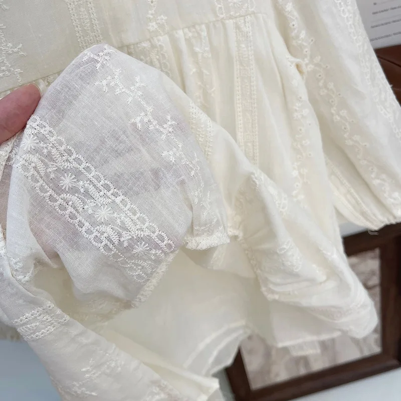 فستان دانتيل للفتيات لربيع وخريف 2025 فستان الأميرات بطبقة مزدوجة وأكمام طويلة فستان حفلات أنيق للأطفال الصغار من عمر 1 إلى 8 سنوات #3