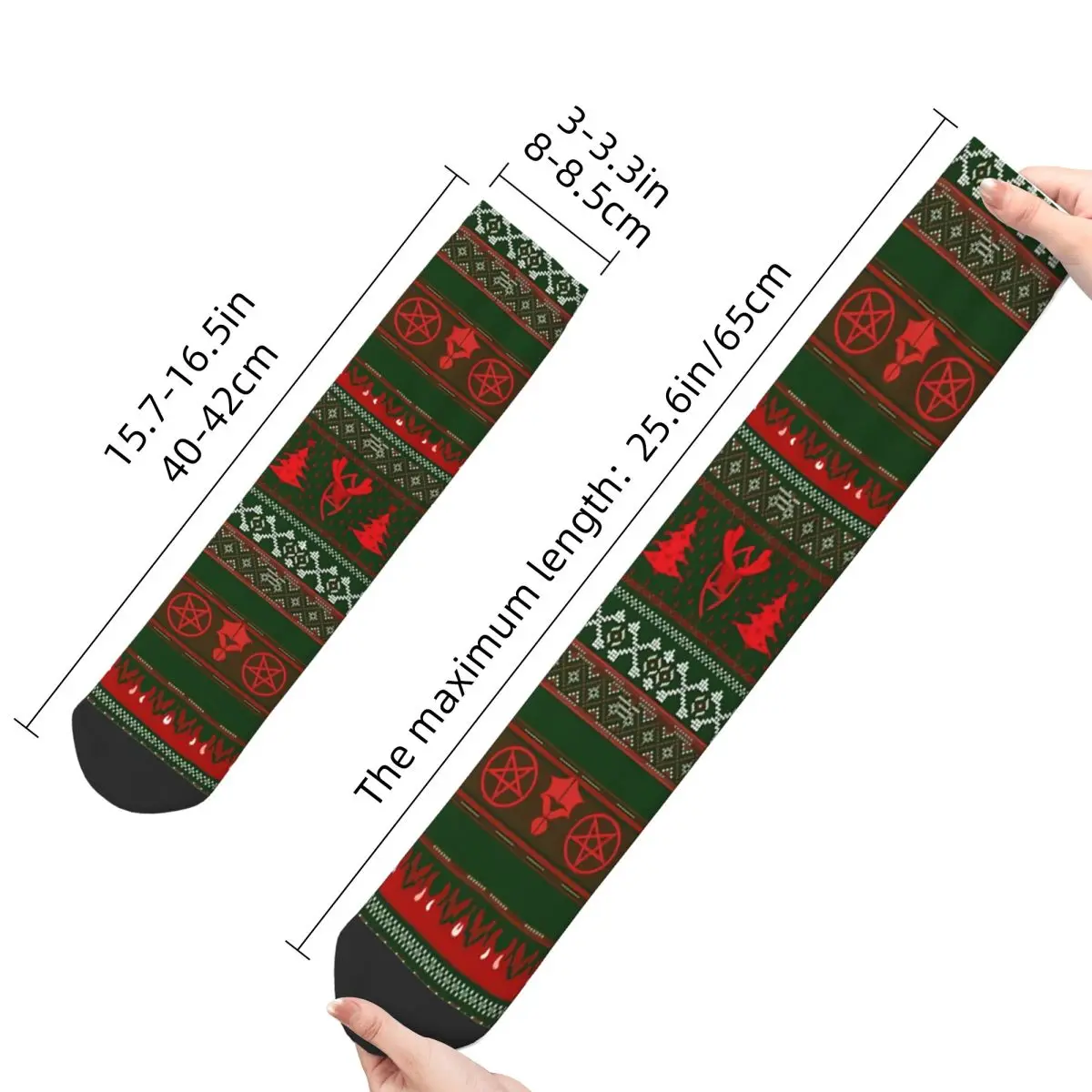 Natal dos homens e Aniquilação Meias Engraçadas, Holly Jolly, Cthulhu Mythos Street Style, Novelty Crew Sock, Padrão Presente Impresso