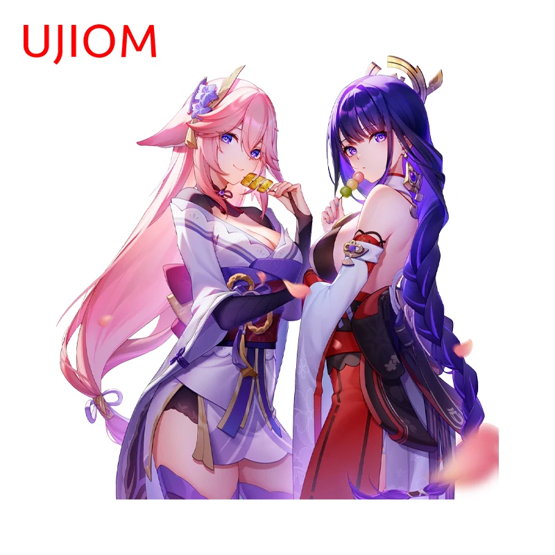 UJIOM for NSFW Guuji Yae and Raiden Shogun Genshin Impact Wall Stickers Seductive Adult Bedroom Decal 3D Home Decoration