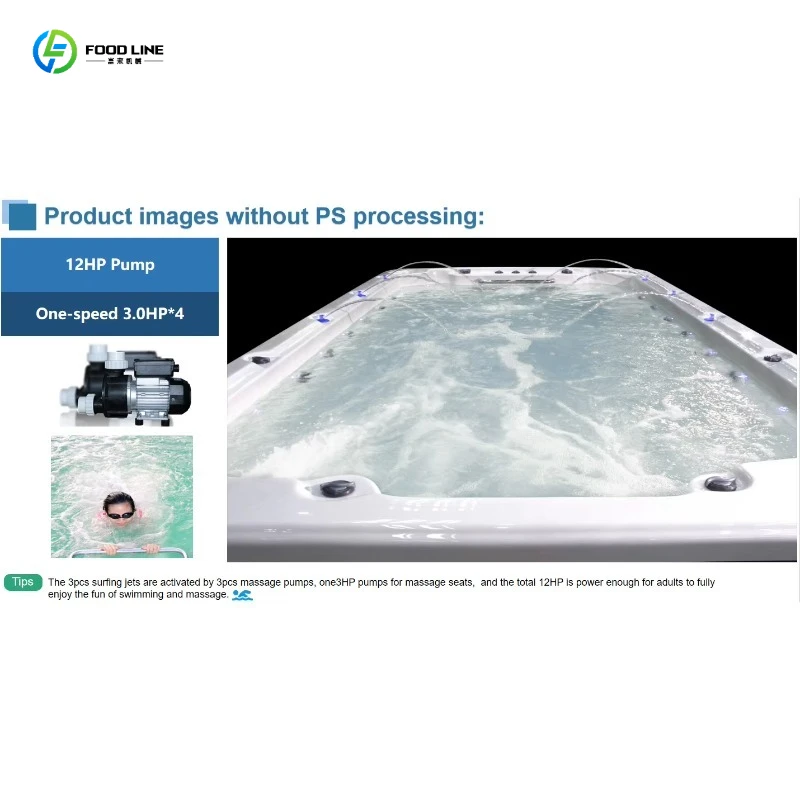 FL 2026 Outdoor Hot Tub Massage Spa Heated Acrylic Whirlpool LED Lights Ozone 5-8 Person Manufacturer Exporter Family