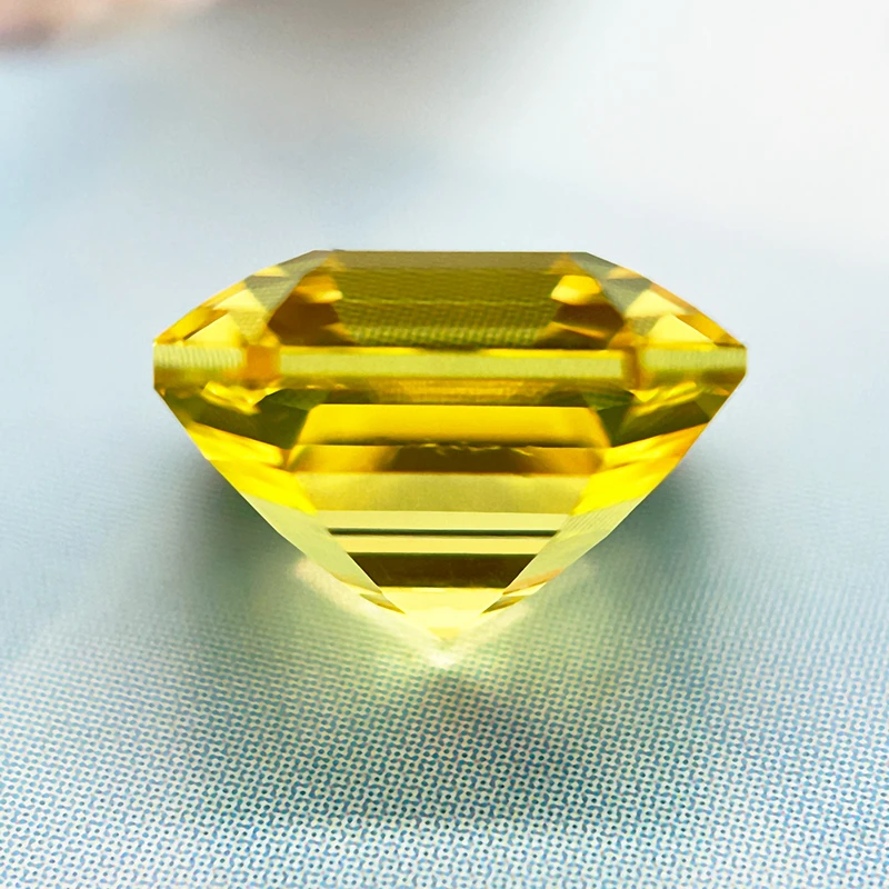 مختبر نمت الياقوت الأصفر اللون Asscher قطع ألوان مختلفة أحجام متعددة DIY بها بنفسك صنع المجوهرات شهادة قابلة للاختيار