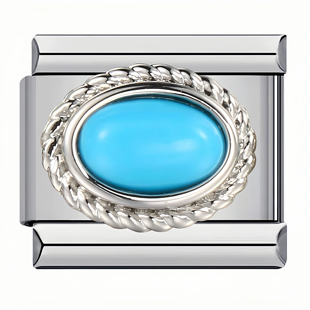 Bunte Zirkonia-Modulare Anhänger mit Geburtssteinen, passend für 9-mm-Armbänder, Edelstahlschmuck, DIY-Geschenke – Detail 13