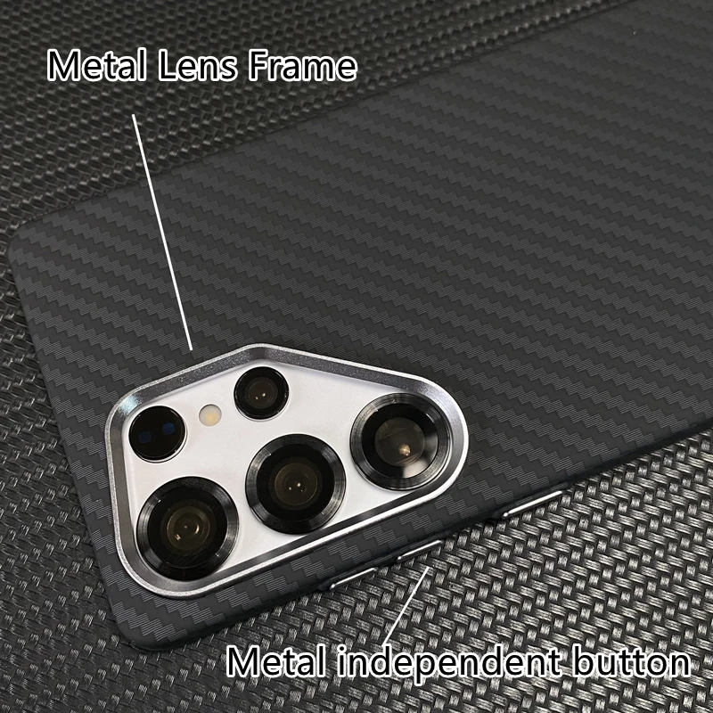 Ultracienkie etui magnetyczne z teksturą włókna węglowego do Samsung Galaxy S25 S26 Ultra S24 + S23 Plus, twarde etui z obsługą ładowania bezprzewodowego. — zdjęcie produktu 3