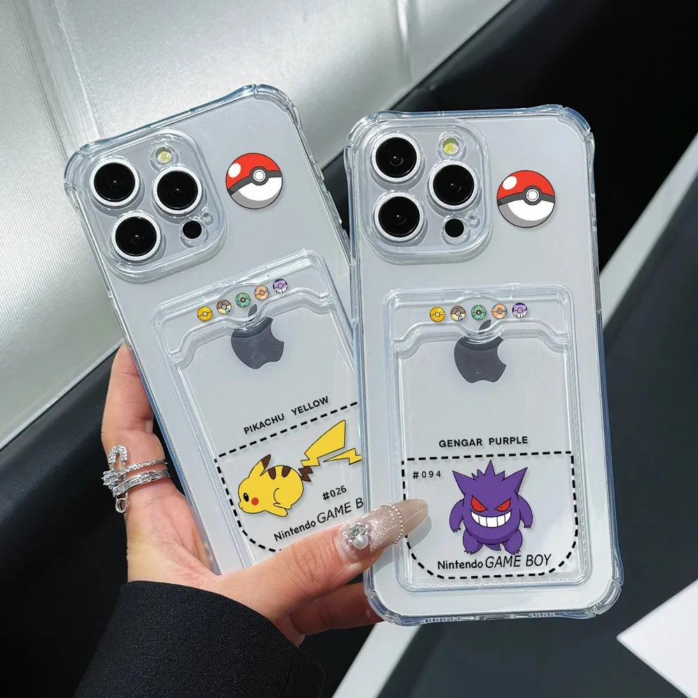 Pikachus Gengars Squirtles Bulbasaurs Card Hold Case For Xiaomi Redmi 13C 12C 10C 9A 9C Note 12s 11 10 9 8 Pro 4G 5G Anti-fall