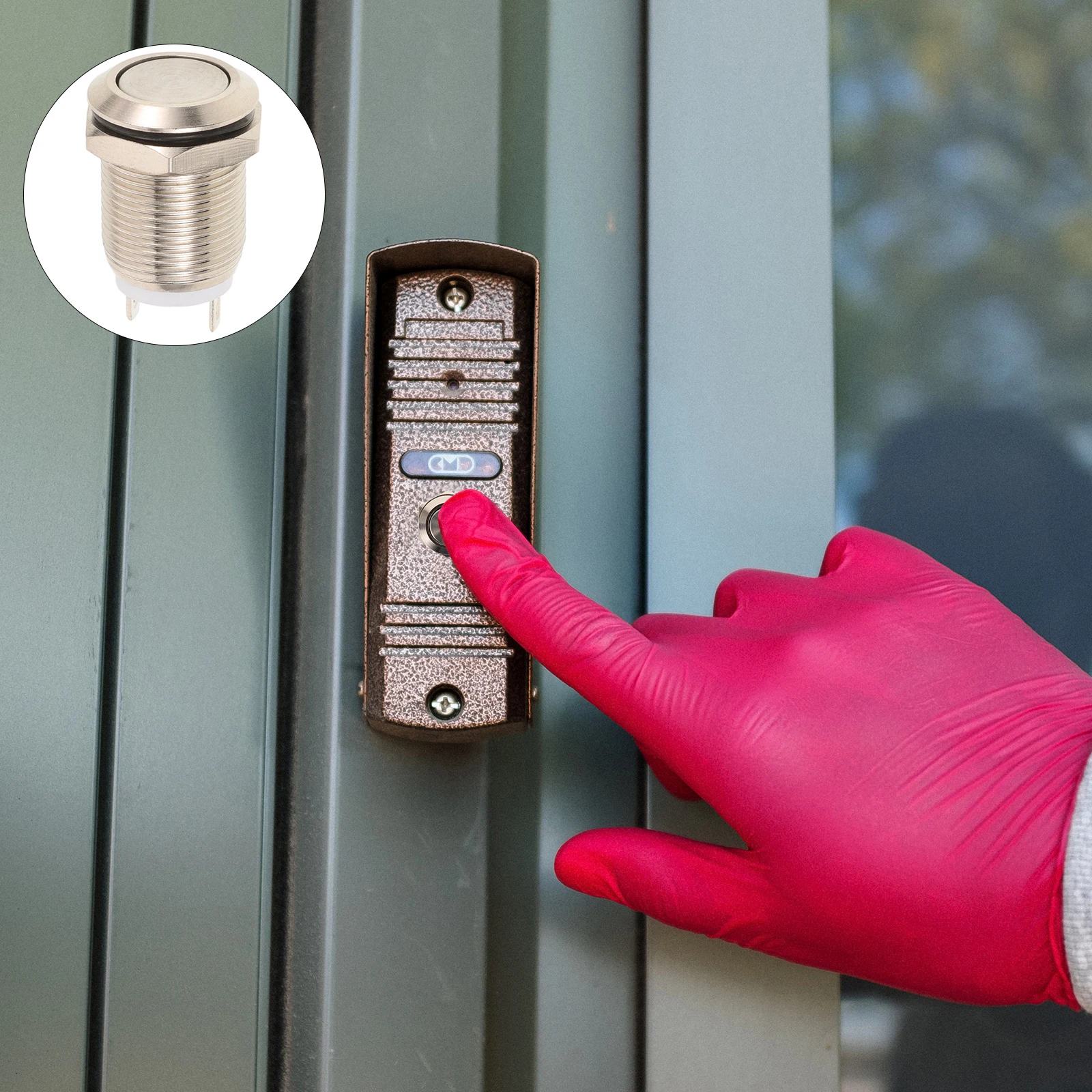 2Pcs Durable Wired Doorbell Button Replacement Easy Install Chime Button Kit