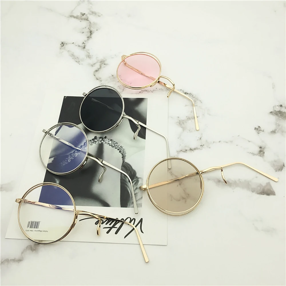 2025 Cos Monocle Unilateral Glasses Retro Steam Punk Lolita Outlaw Kidd British Style Metal Sunglasses with Chain Plain Mirror